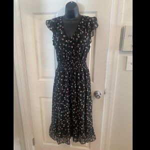 Lucky Brand Black Floral Dress - Large